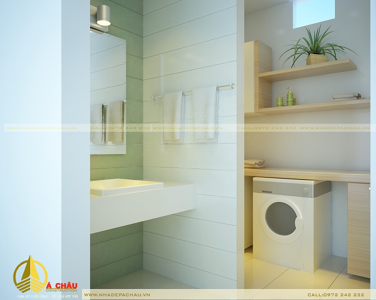 mẫu thiết kế nhà vệ sinh tone màu nhẹ nhàng