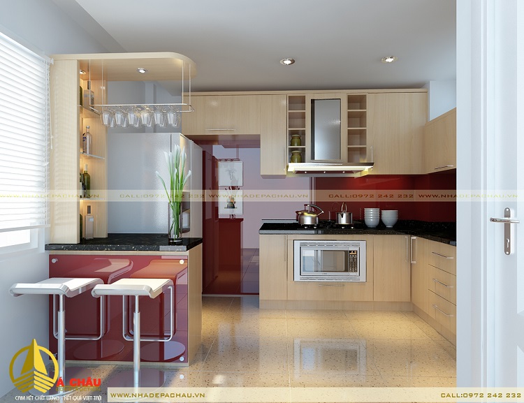 thiết kế bếp đẹp với đầy đủ công năng