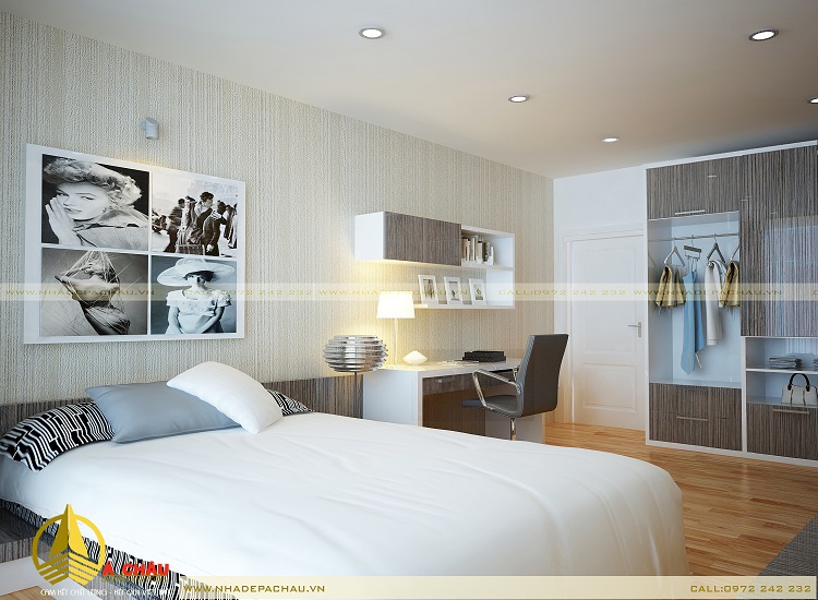 phong cách hiện đại màu sáng cho thiết kế phòng ngủ