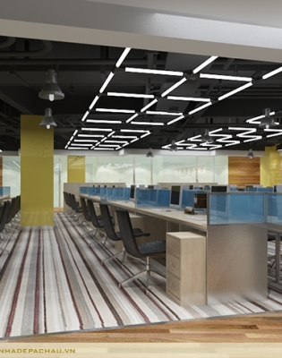 Thiết kế nội thất văn phòng Onnet phong cách công nghiệp